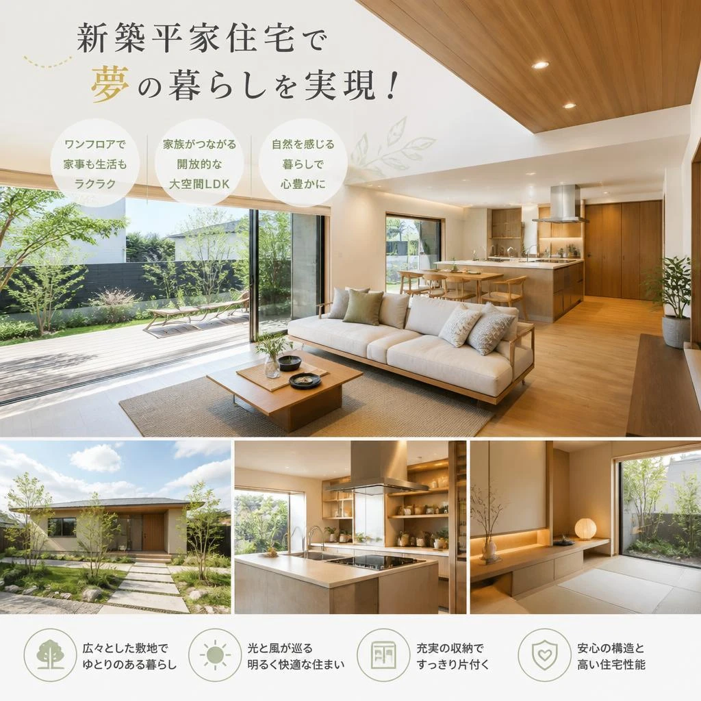 新築平家住宅で夢の暮らしを実現！