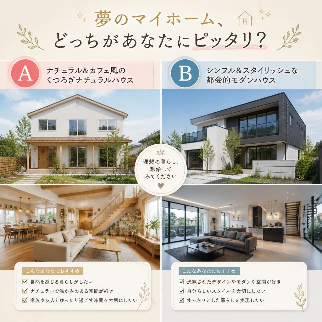 夢のマイホーム、どっちがあなたにピッタリ？